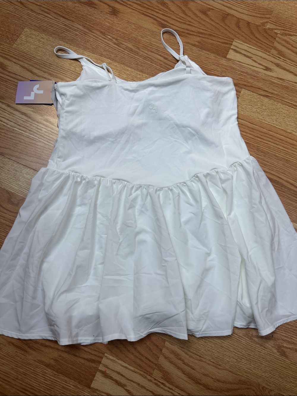 JoyLab White Active Dress Built-In Shorts Adjustable Straps NWT L - Picture 2 of 4